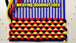 weaving doormat tutorial  paydan banane ka tarika doormat making at home macrame knots [upl. by Gnuoy]