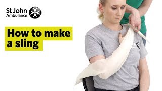 How to Make A Sling  First Aid Training  St John Ambulance [upl. by Jeana]