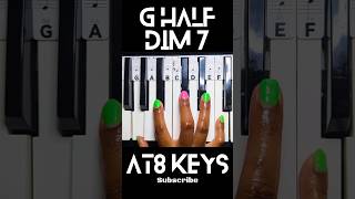 G HALF DIMINISHED 7 CHORD  How to Play on the Piano [upl. by Atiuqahs]