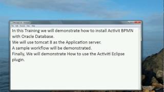 Activiti Training 1  Acitiviti 522 Introduction and Installation [upl. by Bloem]