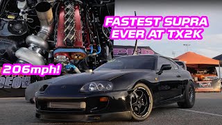 Fastest Supra Ever at TX2K Roll Racing with 206mph  Ryan Sammut Racing [upl. by Mike]