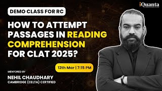 HOW TO ATTEMPT PASSAGES IN READING COMPREHENSION FOR CLAT 2025 [upl. by Pelpel561]