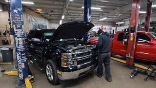 Installing a Rigid Industries 10 inch light bar behind the grill on 2015 Chevy Silverado [upl. by Aynotan]