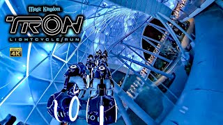 TRON Lightcycle Run Roller Coaster at Night 4K POV with Queue Walt Disney World 2024 03 11 [upl. by Wilfreda]