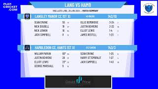 Langley Manor CC 1st XI v Hambledon CC Hants 1st XI [upl. by Grevera29]