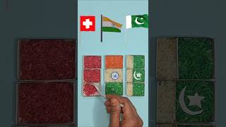 Indian Flag 🇮🇳 Pakistan Flag 🇵🇰 Switzerland Flag  Republic Day Drawing  Rice Flag Drawing short [upl. by Gentilis]