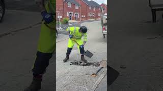 Pothole Repair in Blackburn with Darwen satisfying repairing road [upl. by Pack]