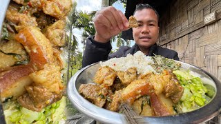 Local Market Handsome Pork Kharida  Pork with Potatoes Mukbang [upl. by Werby368]