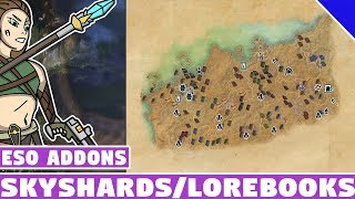 Skyshards amp Lorebooks  ESO Addon Spotlight  Elder Scrolls Online Best Addons [upl. by Malcah]