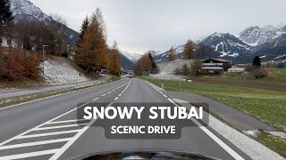 Snow in Stubaital  Scenic Alpine Drive  Nov 21  4k HDR Dolby Vision  Tirol Austria  drift [upl. by Hunter]