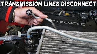 HOW TO DISCONNECT AUTOMATIC TRANSMISSION LINE FROM RADIATOR COOLER OPEL CHEVROLET GM [upl. by Aisatnaf]