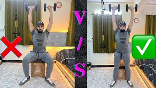 Standing vs seated Shoulder press shoulder overhead press shoulder dumbbell press shorts gym [upl. by Den]