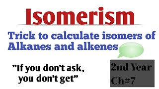 Isomerism Trick to calculate Isomers Alkanes Basic concept [upl. by Sivart]