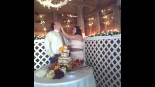 Assault with a epic cake slap from the groom [upl. by Llertnek]