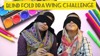 BLINDFOLD DRAWING CHALLENGE  FAIZA VLOGS [upl. by Assirak]