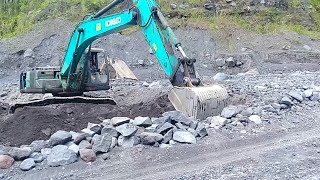 mining  excavator working digging sand in sand mining [upl. by Eugatnom]