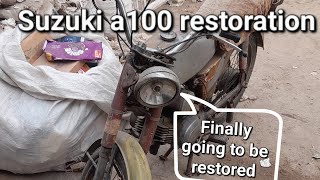 Suzuki a100 restoration  bike restoration started  2stroke bike [upl. by Eniarda]