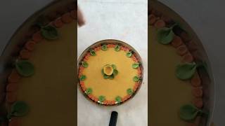 Easy and simple thali decoration from wheat flour easy thali decoration festival navratri art [upl. by Enileoj354]