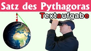 Satz des Pythagoras  Textaufgaben – Leuchtturm [upl. by Blas]