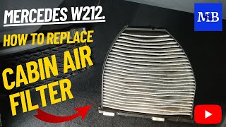 Mercedes W212  Cabin Air Filter Replace [upl. by Bohannon]