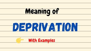 Meaning of Deprivation  English Vocabulary Words  UrduHindi [upl. by Naryb]