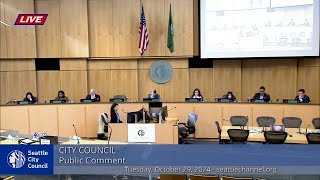 Seattle City Council Meeting 10292024 [upl. by Wiltshire]