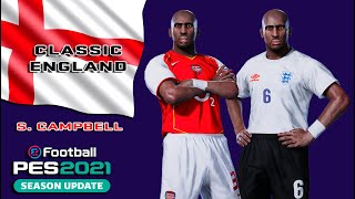 S CAMPBELL facestats Classic England How to create in PES 2021 [upl. by Portland]