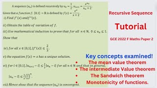 Recursive Sequence tutorial monotonicity sequencesandseries recursive meanvaluetheorem [upl. by Aiket]