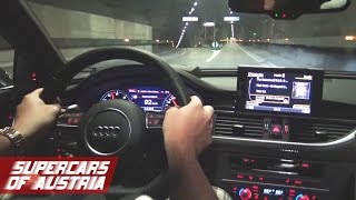 Audi RS7  Fast Ride Accelerations Revs and Tunnel Sound [upl. by Imuy]