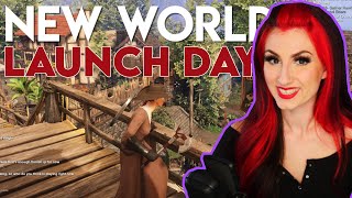 NEW WORLD LAUNCH DAY 1 Character creation tutorial and starting area [upl. by Anaujat]