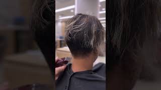 Super short bob with buzzed nape makeover [upl. by Ardnaxela]