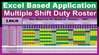 258How to Create Automated Multiple Shift Duty Roster in Excel 2022 [upl. by Lebatsirhc502]