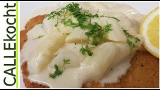 Frischer Spargel als Ragout in weißer Soße zubereiten  Omas Rezept [upl. by Alper]