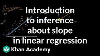 Introduction to inference about slope in linear regression  AP Statistics  Khan Academy [upl. by Earal]