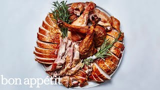 How To Carve A TurkeyNot at the Dining Table  Bon Appétit [upl. by Laerol201]