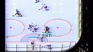 SNES NHL94 Behind the net flip pass goal 1 [upl. by Tarttan411]