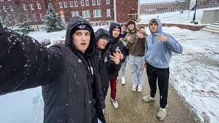 COLLEGE BASEBALL PLAYERS TAKE ON SNOW DAY [upl. by Onfre]