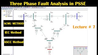 Three phase short circuit analysis in PSSE softwareThree phase fault analysis IEC SCMU ASCC Lec  7 [upl. by Kissiah]