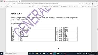 Weighted Average Method  Part1 of Question3  Financial Accounting N5  Inventory Valuation [upl. by Aicercul]