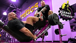 WORLDS STRONGEST MEN TAKE OVER PLANET FITNESS  EDDIE HALL [upl. by Leasia]