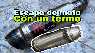 Cómo hacer un escape de moto casero con un termo [upl. by Malina]