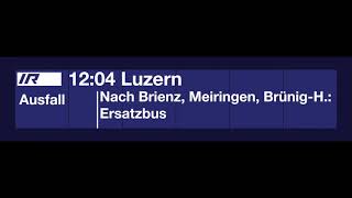 SBB TTS Durchsage  Ausfallmeldung zum IR nach Luzern Lawinengefahr [upl. by Naitsirt]