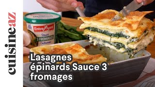 Lasagnes épinards Sauce 3 fromages [upl. by Enyalahs967]