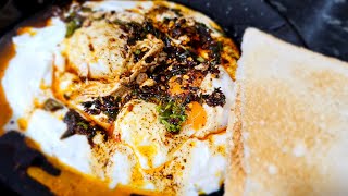 Turkish Eggs Breakfast  Cilbir Eggs  Special Breakfast  Turkish Poached Eggs Recipe [upl. by Malory]