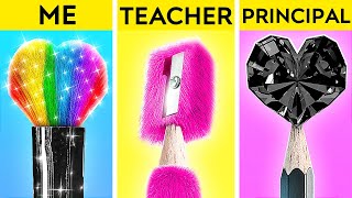 TEACHER VS ME VS PRINCIPAL CHALLENGE  Hilarious School Hacks Funny Moments by 123 GO [upl. by Jerrold]