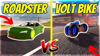 Which is BEST Jailbreak ROADSTER vs VOLT BIKE Roblox Jailbreak [upl. by Green]