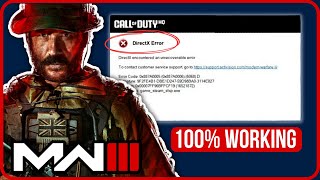 FIXED COD MW3 DIRECTX ERROR PC  Fix MW3 Directx Encountered An Unrecoverable Error [upl. by Assisi]