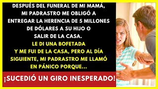 Mi padrastro me obligó a entregar la herencia de 50 millones o irme mi respuesta lo dejó en shock [upl. by Langelo863]