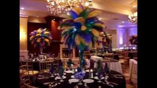 Mardi Gras Themed Ostrich Feather Centerpieces Rentals at The Inn at New Hyde Park [upl. by Bernhard]