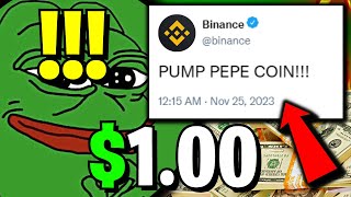 BREAKING BINANCE TURNS PEPE INTO A 100 GIANT THIS MONTH  PEPE COIN NEWS TODAY [upl. by Nnyw394]